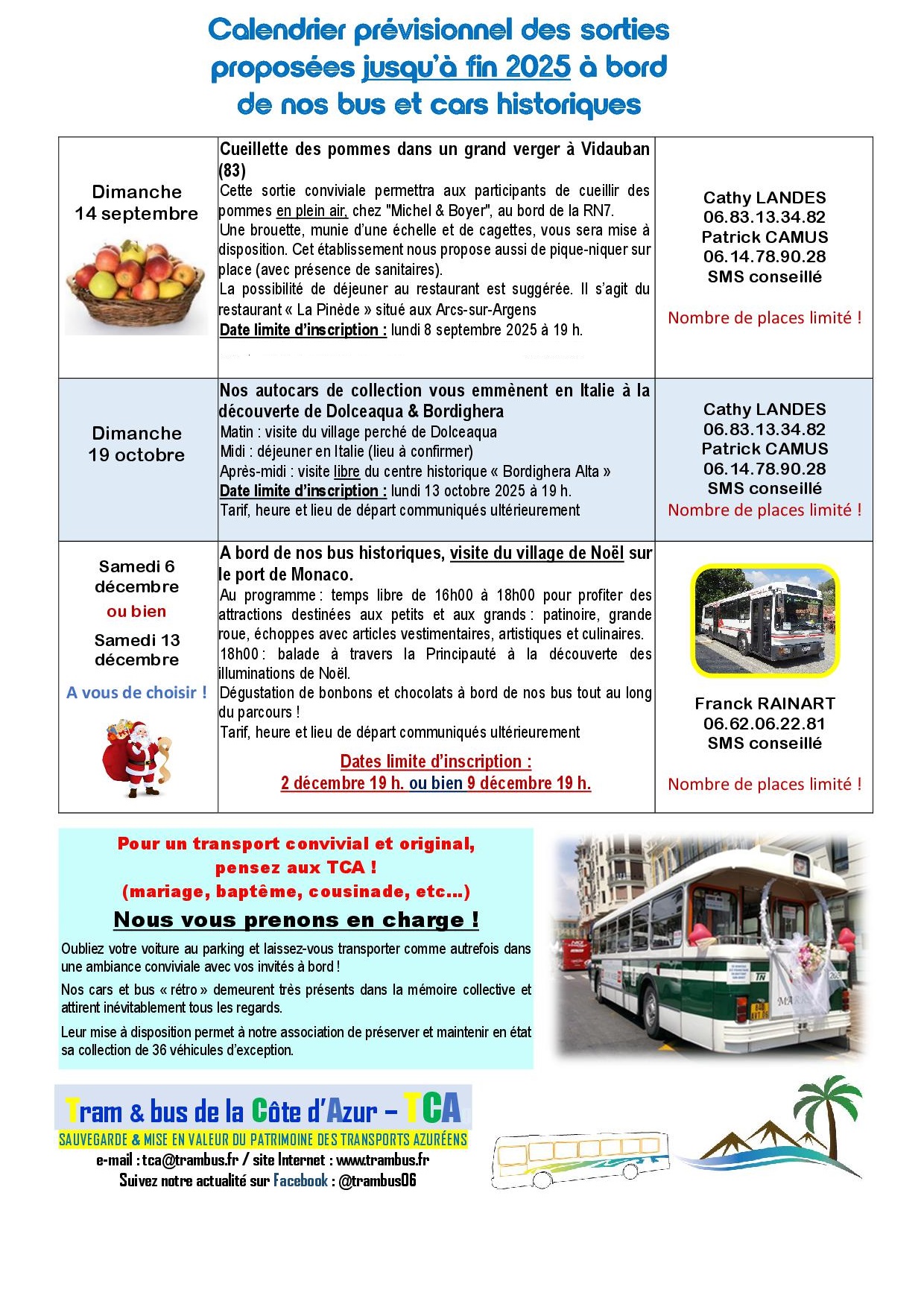 Calendrier prévisionnel sorties TCA 2025c2
