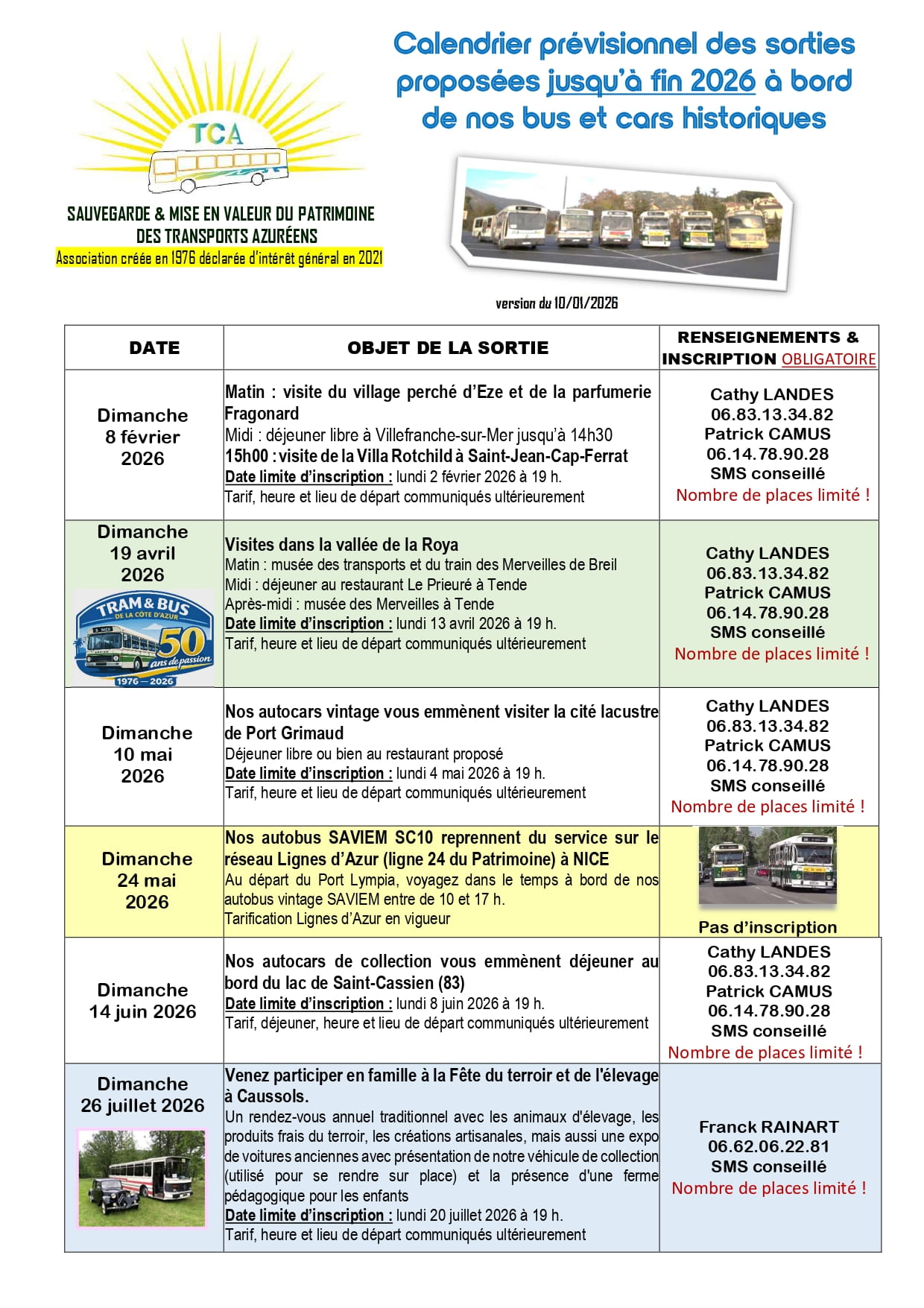 Calendrier prévisionnel sorties TCA 2026 10 01 2026 page 0001