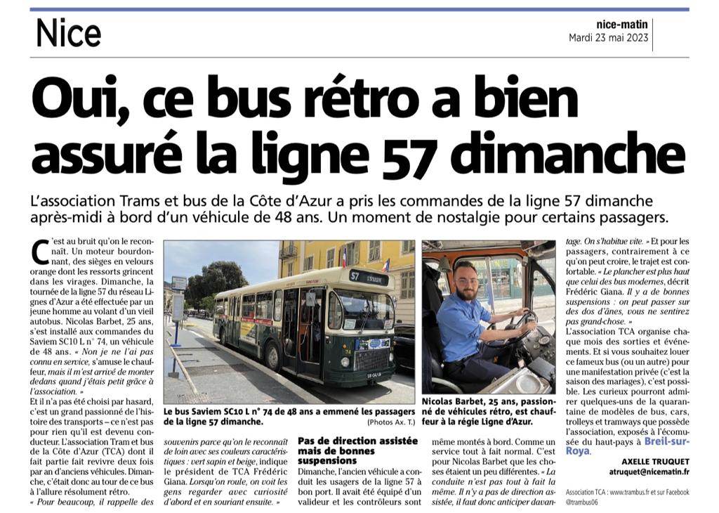 article Nice Matin version papier 23 05 2023